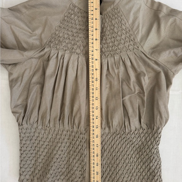 Laundry by Shelli Segal Metallic Smocked Jacket‎ - Picture 8 of 13